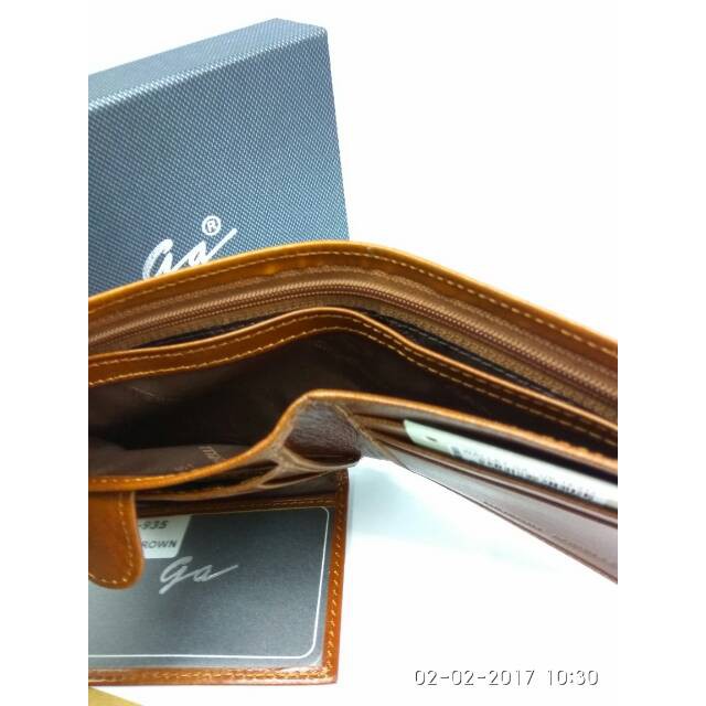 Dompet kulit asli original pria giorgio agnelli motif urat serat kayu