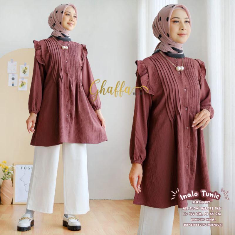 INOLA TUNIK BY GHAFFA THE LABEL (TUNIK MUSLIMAH) Tunik wanita airflow