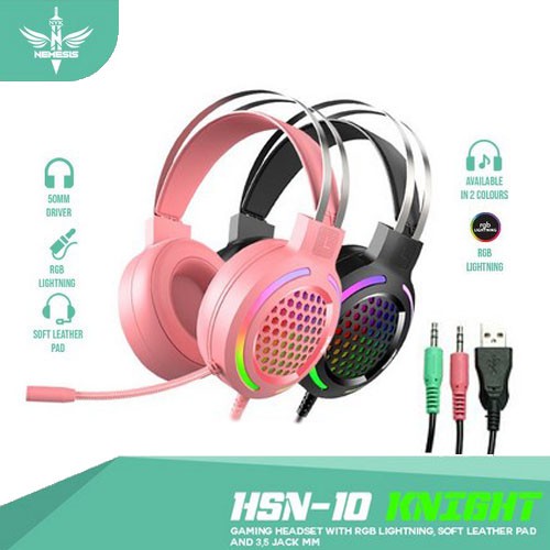 Headset gaming nyk nemesis knight Hs-n10 rgb / nyk hs n10 / nyk hs-n10 knight / nyk knight hsn-10