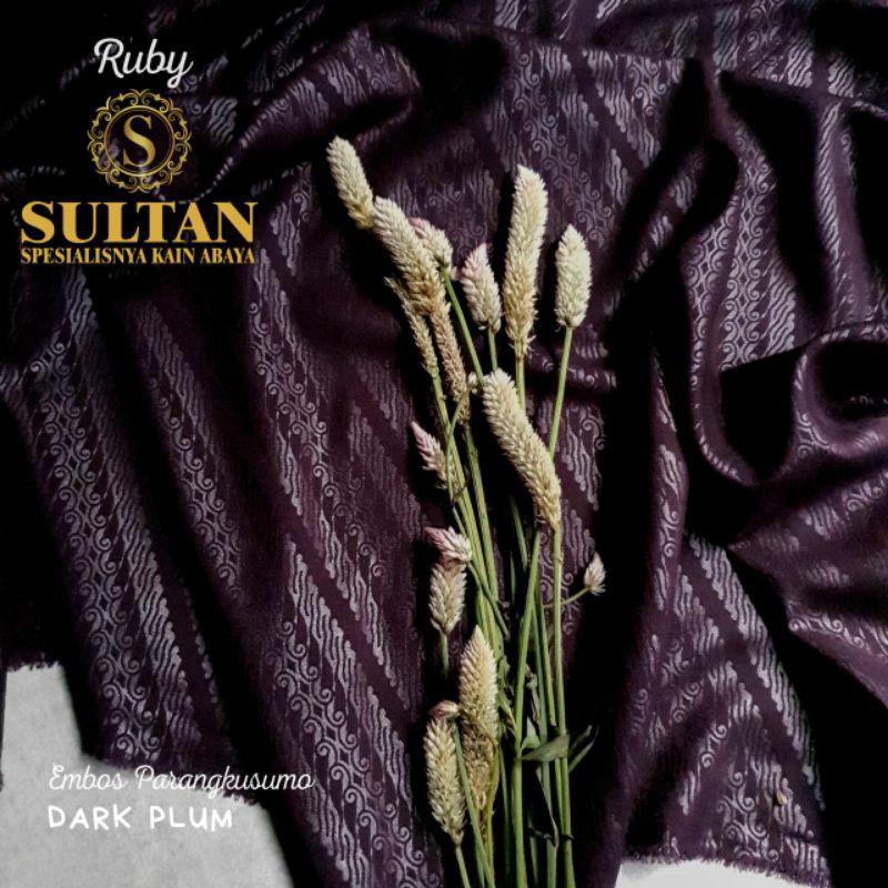 50CM EMBOS PARANGKUSUMO RUBY DARK PLUM WOLLYCREPE KAIN SULTAN