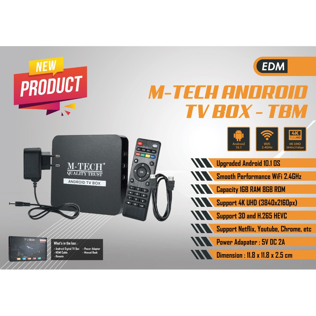 Android tv box m-tech 4k 2k UHD 5G 8gb rom 1gb ram wifi 64bit quad core stb digital mx Q-pro