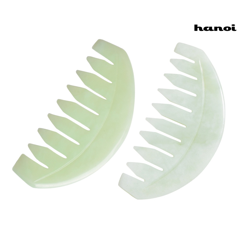 HQTM_Jade Comb Scratchless Hurtless to Scalp Stone Jade Stone Guasha Comb for Hair