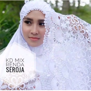 mukena renda eklusive prmium jumbo putih bersih cantik tasikmalalaya