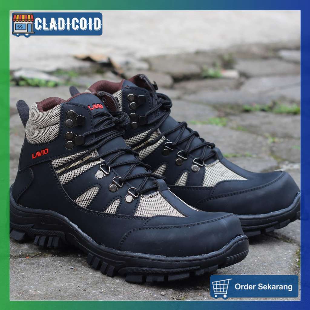 SEPATU SAFETY PRIA UJUNG BESI SAFETY PROYEK TOURING OUTDOOR KEREN LAVIO ARMOR ORIGINAL