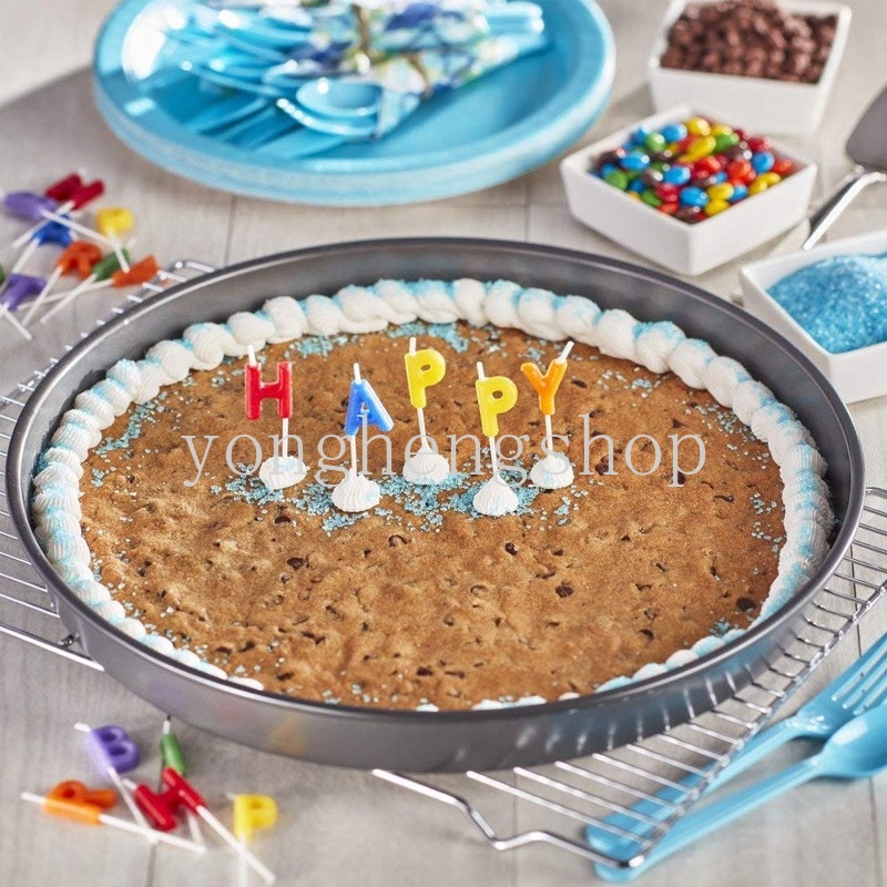 Loyang Cetakan Pizza Bentuk Bulat Dangkal Bahan Carbon Steel Anti Lengket Ukuran 6 / 7 / 8 / 9 Inci