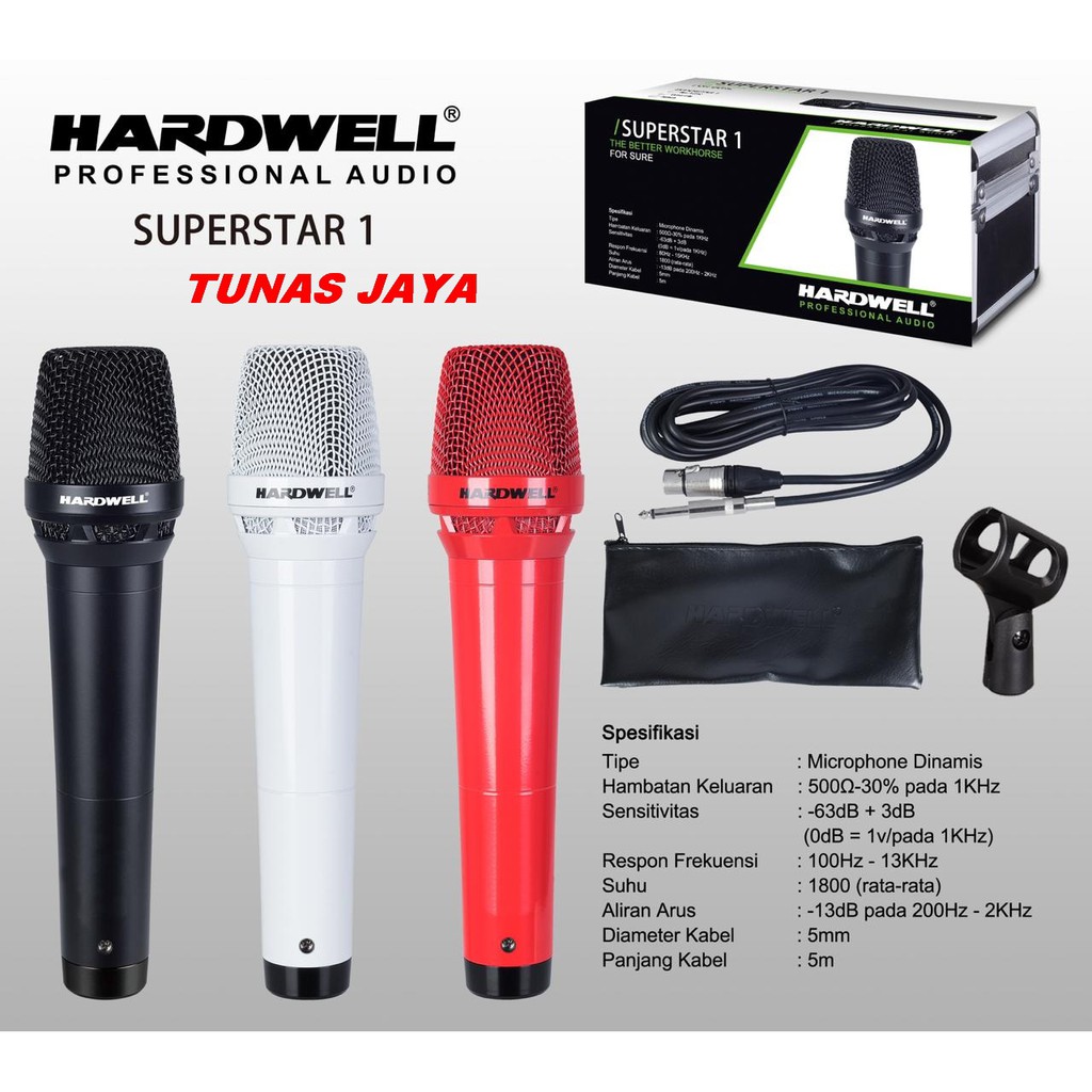 Mic Kabel Hardwell Superstar 1 Original+Koper Garansi Resmi