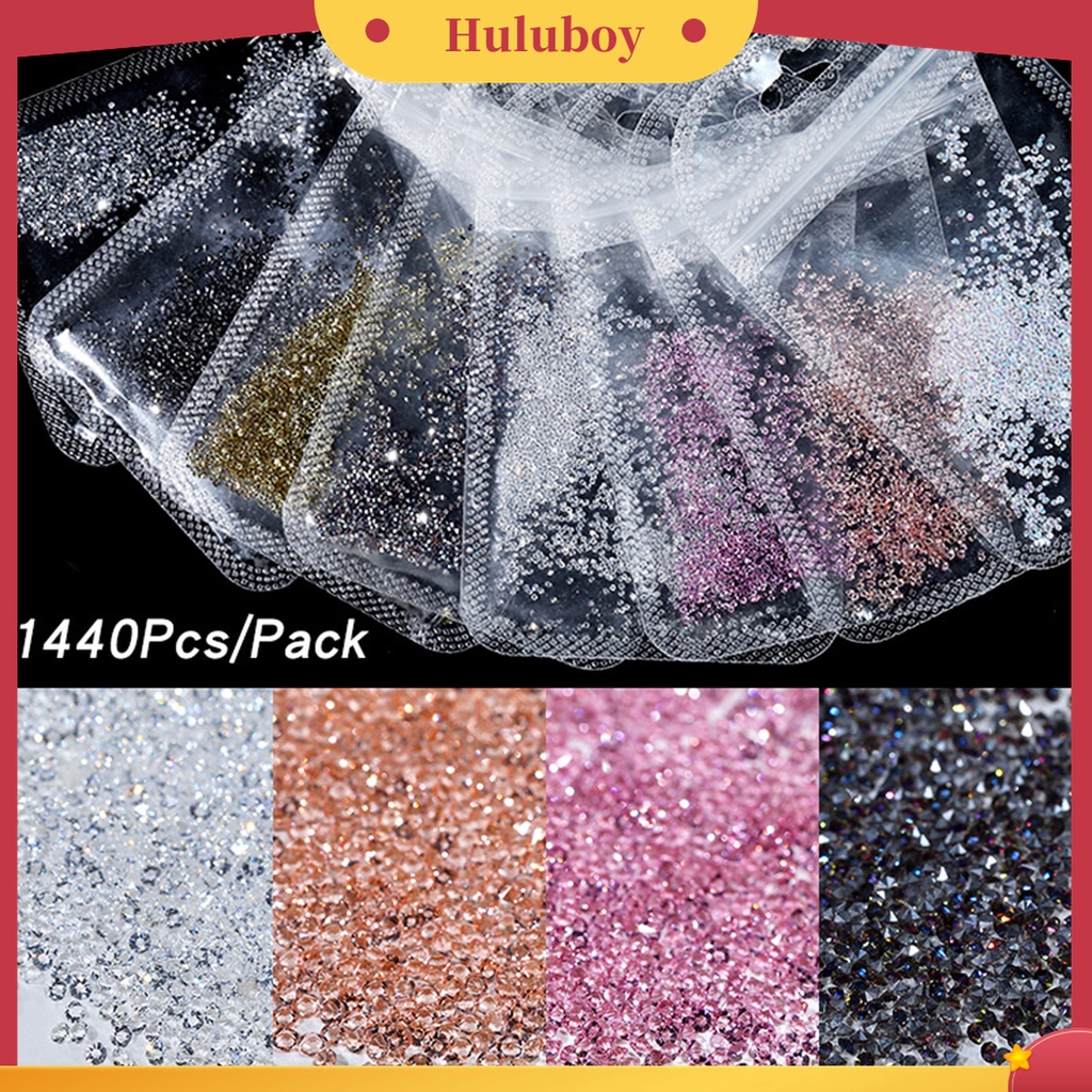 Huluboy Huluboy♡ 1440pcs / Set Manik-Manik Kristal Berlian Imitasi Bentuk Asimetris 3D Untuk Manicure Charms