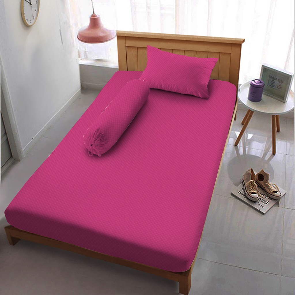 Kintakun Sprei Single Embossed Pink Magenta Dluxe