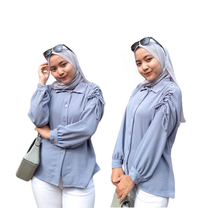 Kemeja Tangan Serut wanita Airflow