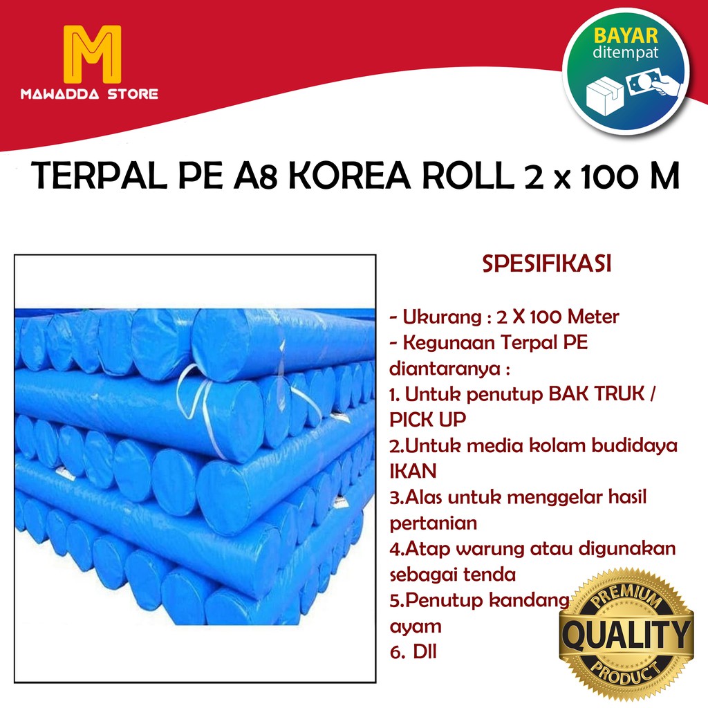 Terpal PE A8 Korea Roll 2 x 100 M
