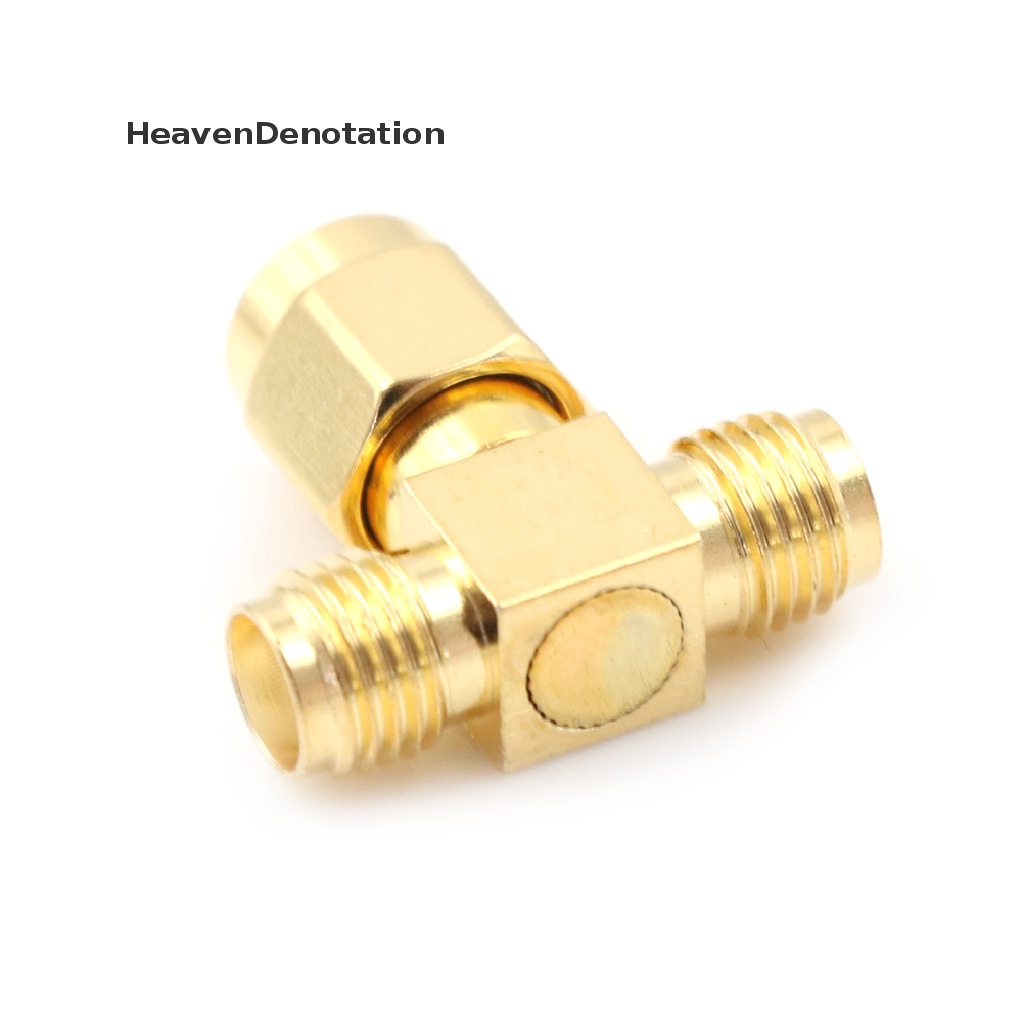 [HeavenDenotation] SMA Male to 2 Double SMA Female T Type RF Coaxial Connector SMA Plug to Jack 3 Way