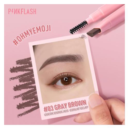 PINKFLASH Automatic Eyebrow Pencil Tahan Air Pigmen Pensil Alis