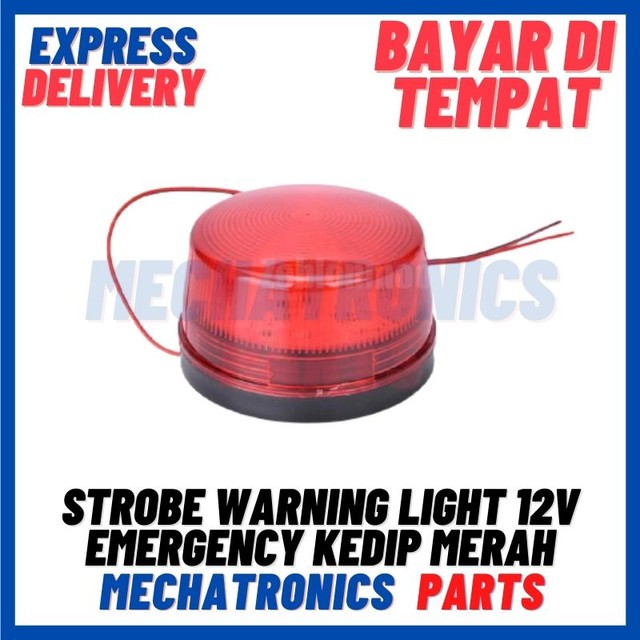 [DSP-9343] STROBE WARNING LIGHT 12V EMERGENCY ALARM FLASHING NO SOUND LAMPU KEDIP MERAH