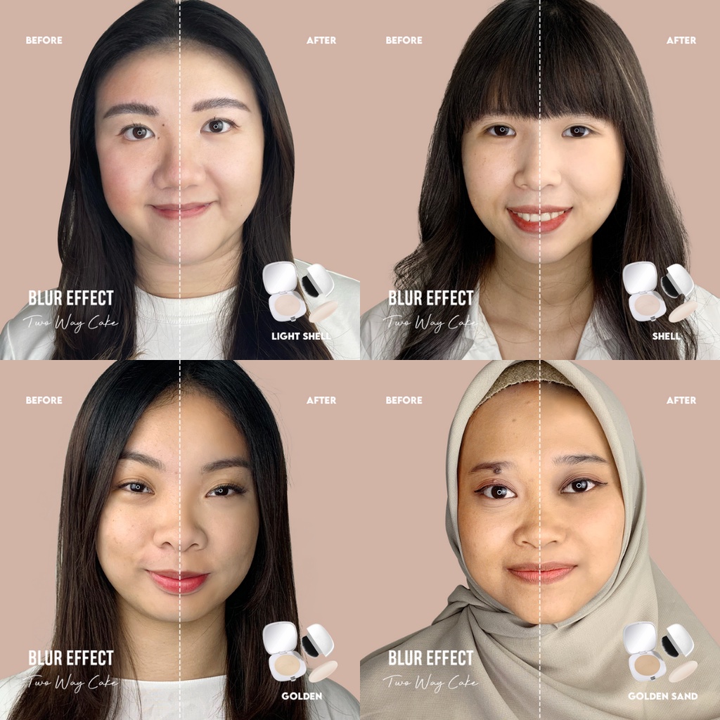 Jacquelle Blur Effect Two Way Cake TWC with Skincare Benefit Bedak Padat