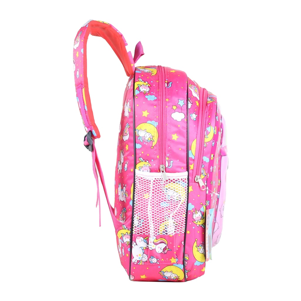 Ransel Anak Tk Tas Perempuan Anak Lampu Karakter Boba Tas Pink Cantik 3D Tas Gendong Backpack Sd