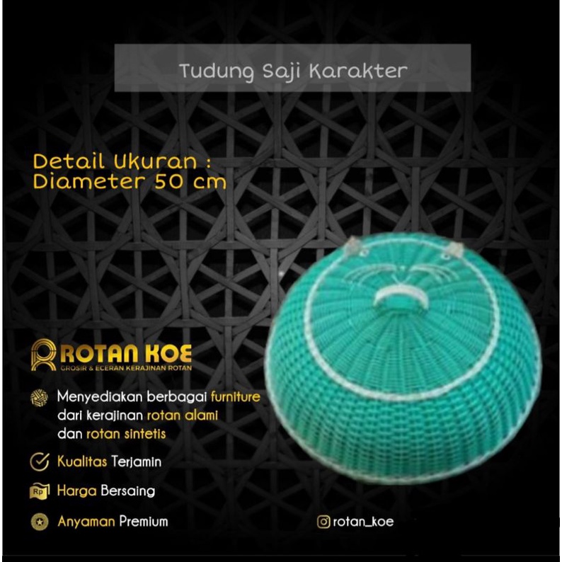 TUDUNG SAJI KARAKTER KUCING ROTAN SINTETIS