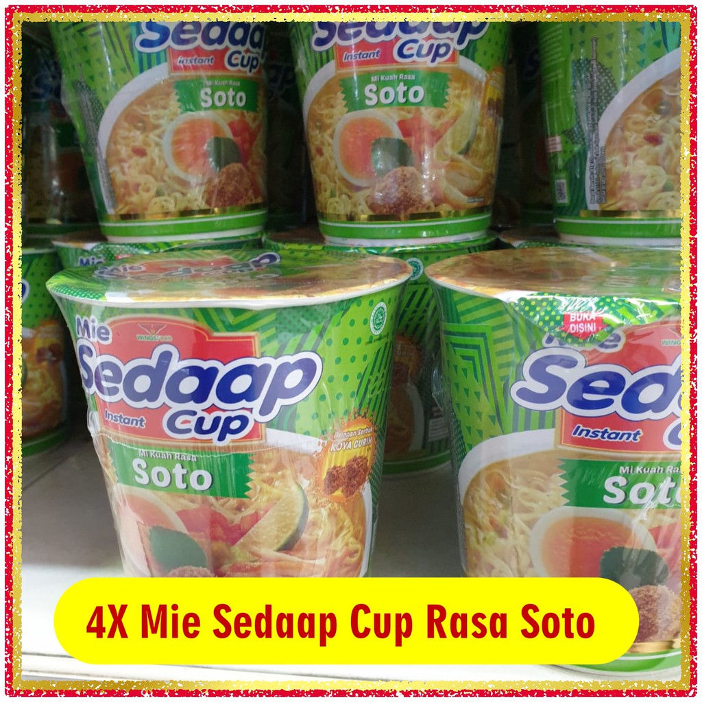 

4X Mie Sedaap Cup Rasa Kuah Ayam Soto Sarimi Mi Sedap