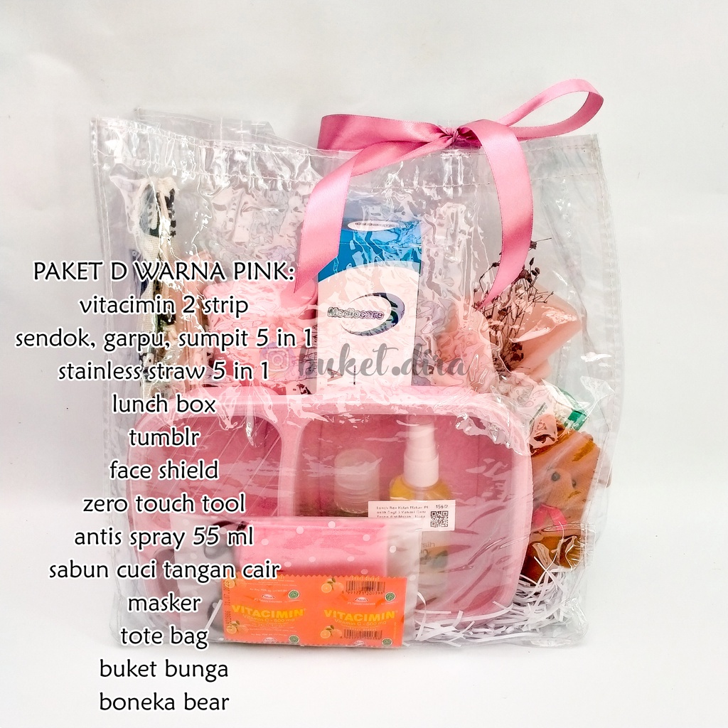 box or tote bag of happiness - paket isoman new normal kit series hampers free k.ucapan+bubble wrap