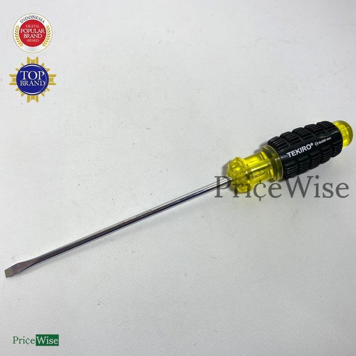 Obeng Minus Gagang Karet 6 x 200 mm Tekiro / Obeng Tekiro Gg Karet