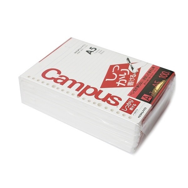 

Kokuyo Campus Loose Leaf Paper - A5 - 7Mm Rule - 20 Holes - 100 Sheets 066