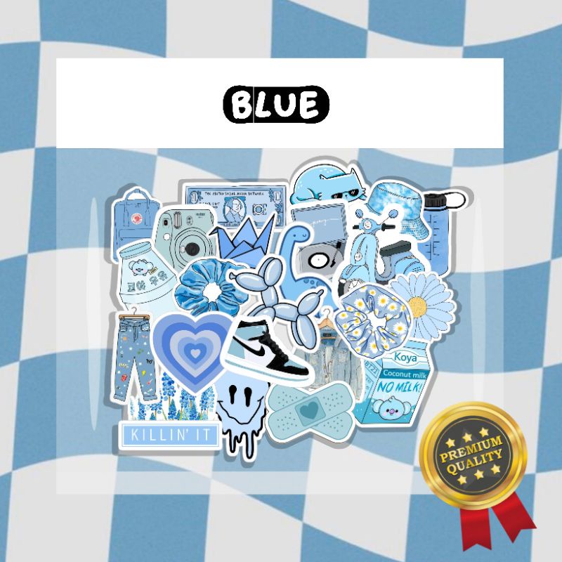 

50PCS+ STICKER AESTHETIC BIRU | BLUE STICKER AESTHETIC | AESTHETIC BLUE
