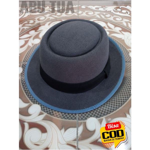 fedora pie hat topi bulat pork pie topi glen fredly harga grosir (BISA COD)