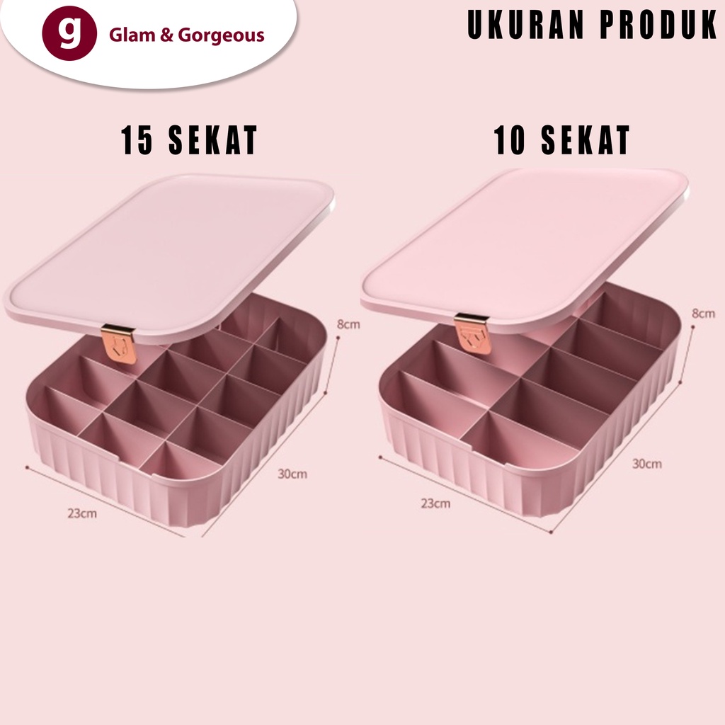 Kotak Penyimpanan Underwear Pakaian Serbaguna dengan Tutup Tempat Kotak Organizer Storage Box - USB005