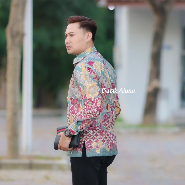 Baju Batik Pria Kemeja Batik Pria Lengan Panjang Produksi Batik Aluna PCW 120