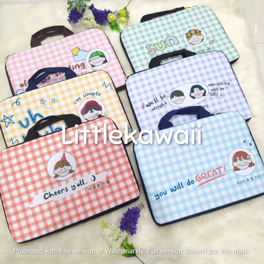 LK/Tas Laptop Wanita Remaja Korean Style Quotes Girly Girlie 14 Inch