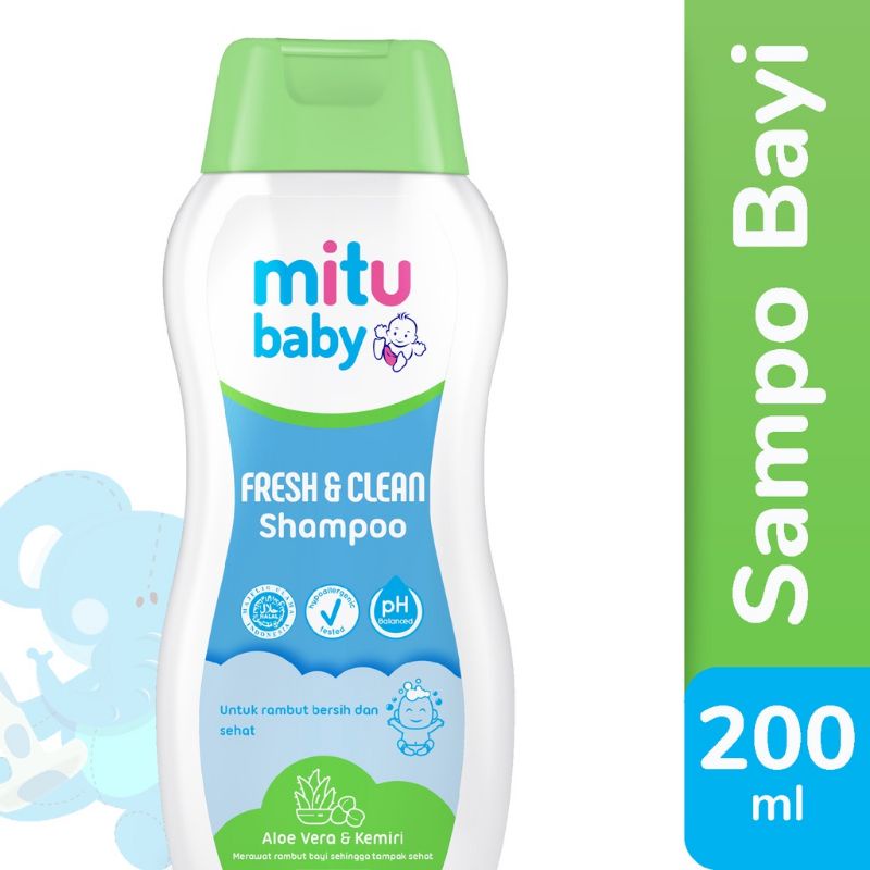 Mitu Baby Shampoo Fresh &amp; Clean Aloe Bottle 200 ml