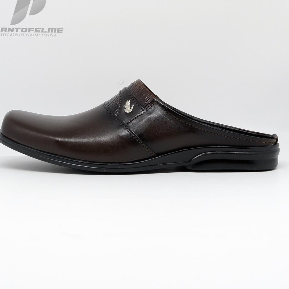 [KODE K7PTS] Sepatu Sandal Pria Crocodile Kulit Asli - Sendal Kulit Asli Cowo - Sandal Slop Pria - K