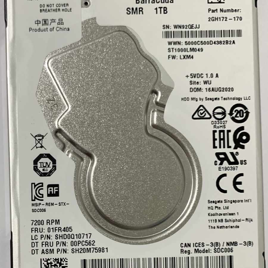 Harddisk Laptop SEAGATE 1TB 2.5" BARU ( Hdd Internal notebook 1TB Sata )