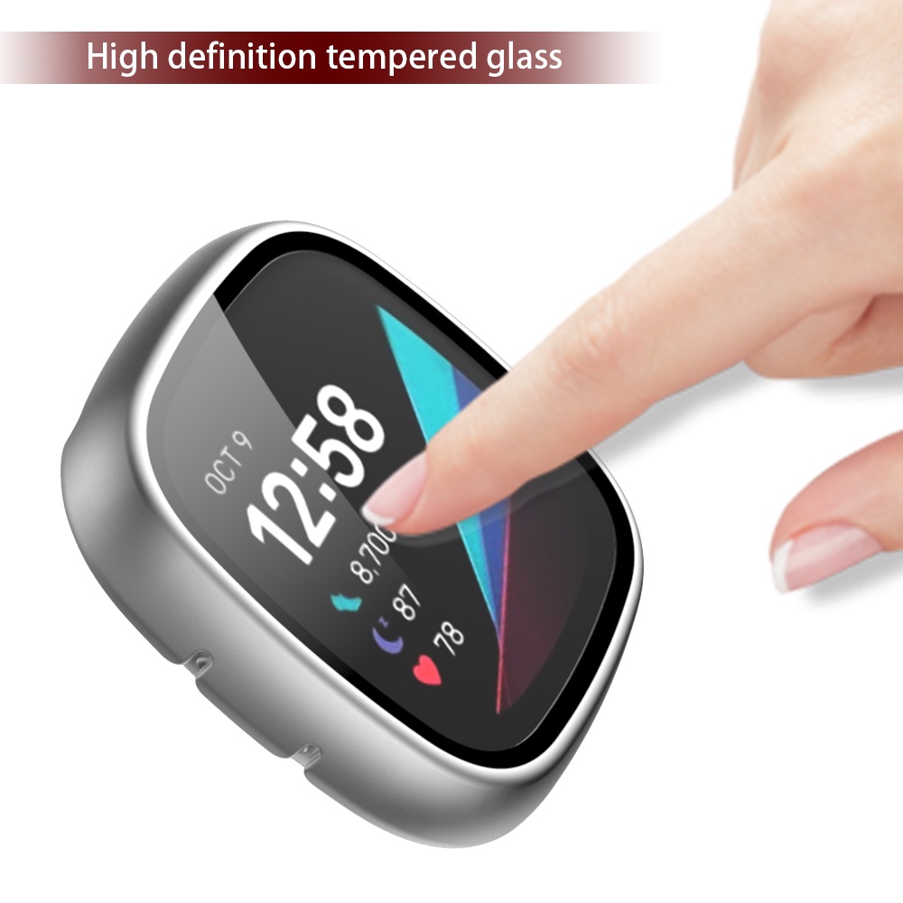 Case Cover Pelindung Layar Smartwatch Fitbit Versa 3 + Tempered Glass