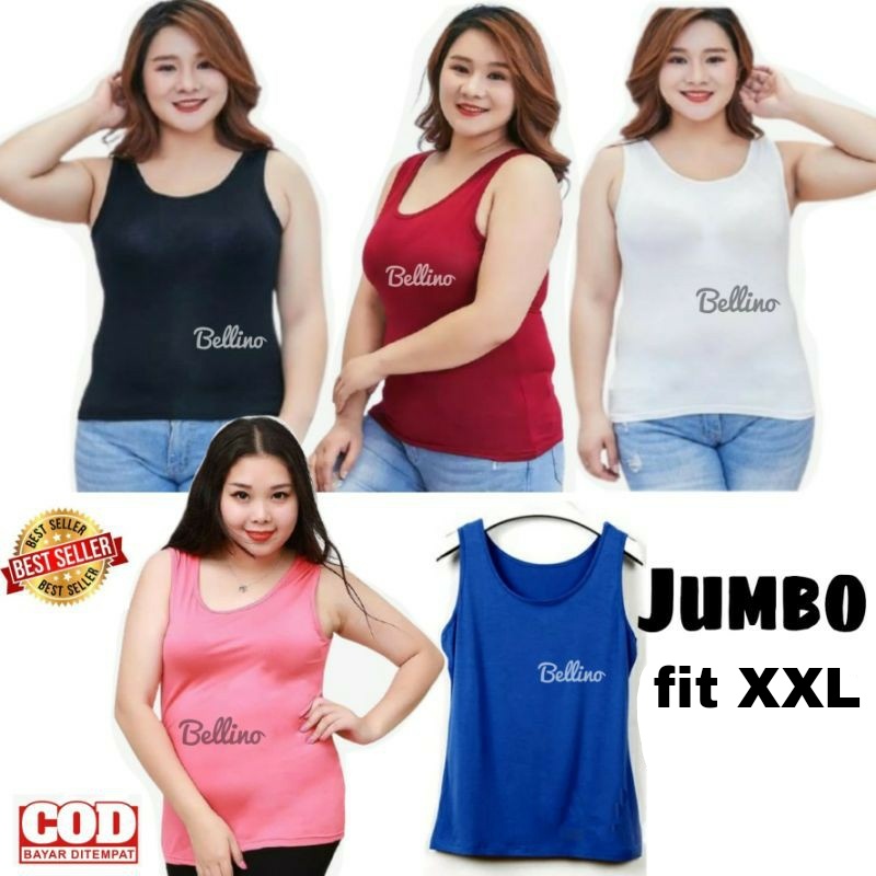 Jumbo 3L Singlet TankTop Tali Lebar Wanita Viorano/ Tank Top Tali Lebar Big Size 3L XXL Tengtop