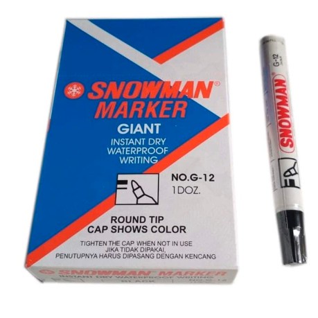 

Spidol Snowman Permanent Marker Giant G-1 1box(12pcs)