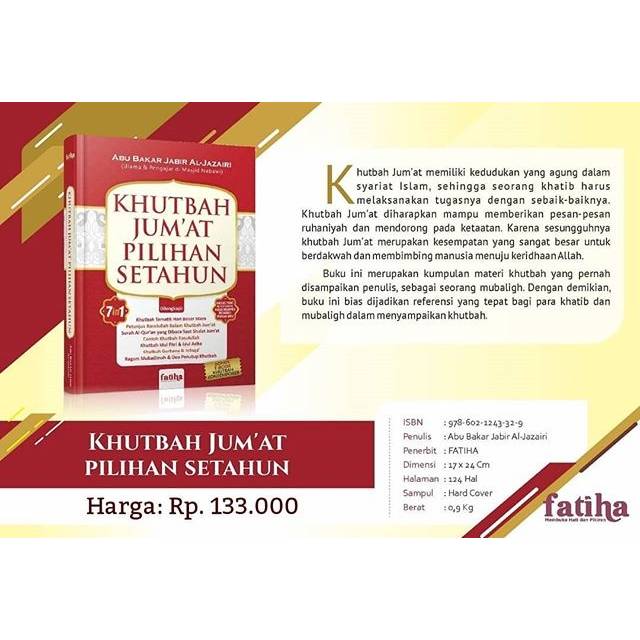 Buku khutbah jumat pilihan setahun + bonus 1 buku saku acak