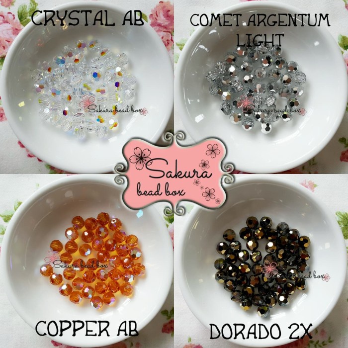 SALE Crystal Swarovski Globe 6 mm Asli Austria Original - Emas