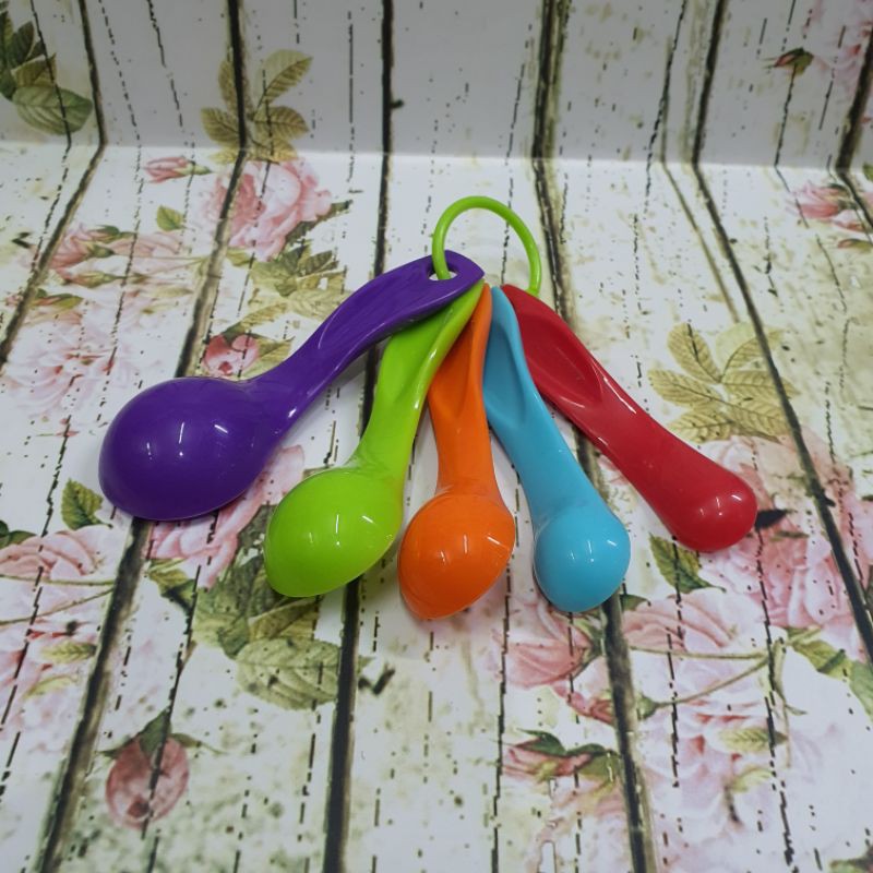 small plastic measuring spoon set 5pcs / sendok takar plastik