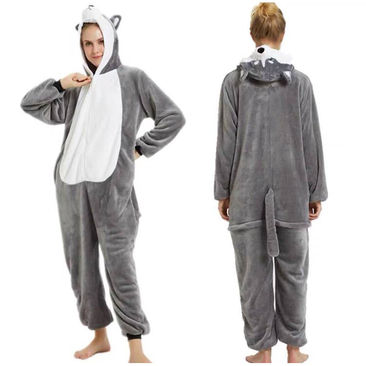 BAJU ONESIE KOSTUM ANJING HUSKEY DOG PIYAMA COSPLAY BAJU TIDUR IMPOR