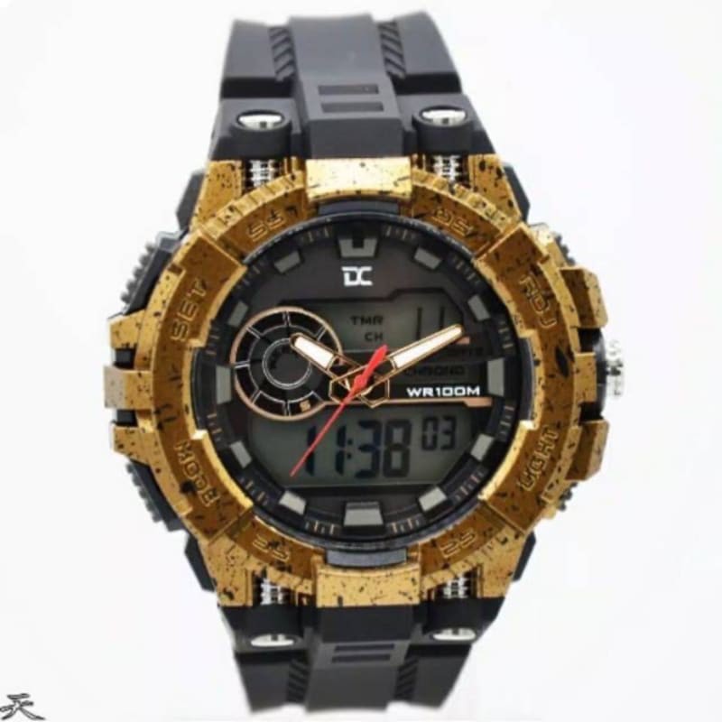 Digitec Collection DA 5012 - 8131 pria double time model nature (alam) hitam gold