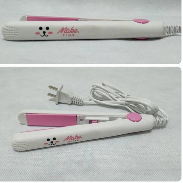 Alat Catok Rambut Mini 2in1 Set Lurus dan Keriting Make Time Karakter