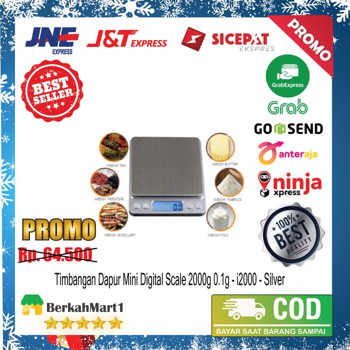 Timbangan Dapur Mini Digital Platform Scale 2000g 0.1g - i2000