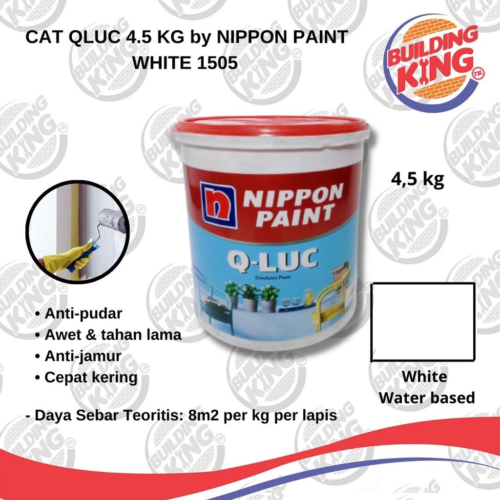 Cat Tembok Nippon Paint Qluc Q Luc Putih White 1505 Galon 5 Kg