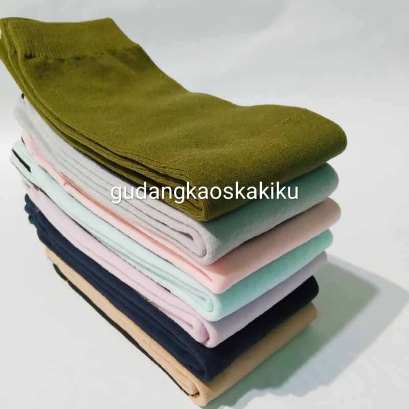 KAOS KAKI JEMPOL MUSLIMAH POLOS TAPAK HITAM NILON PANJANG MURAH
