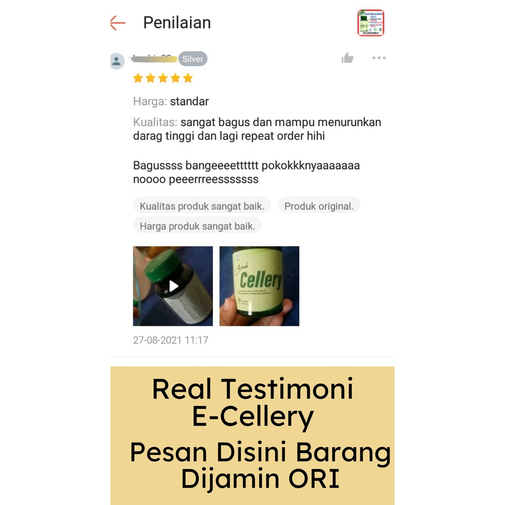 Ecellery Obat Darah Tinggi Hipertensi Ekstrak Cellery Kapsul Herbal Ampuh Terdaftar di BPOM