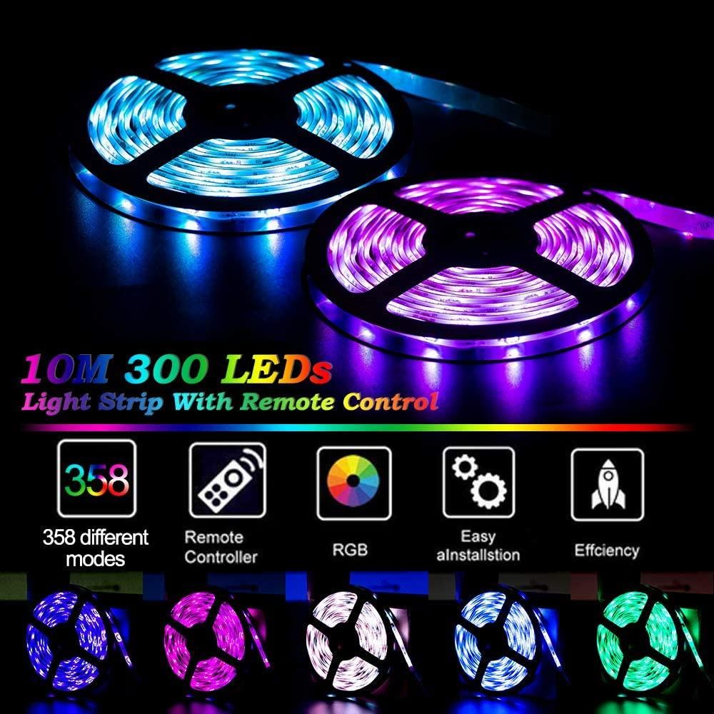 [COD] Lampu Hias RGB Strip light Led Strip RGB 3528 Ip44 Free Adaptor Remote