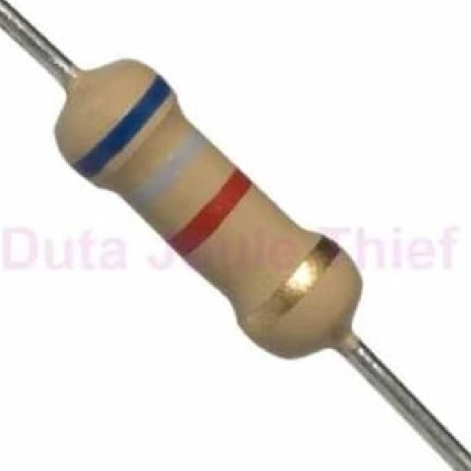 Resistor 6K8 Ohm 1/4 Watt 0.25 Watt 6.8K Ohm Artec01 Berkualitas