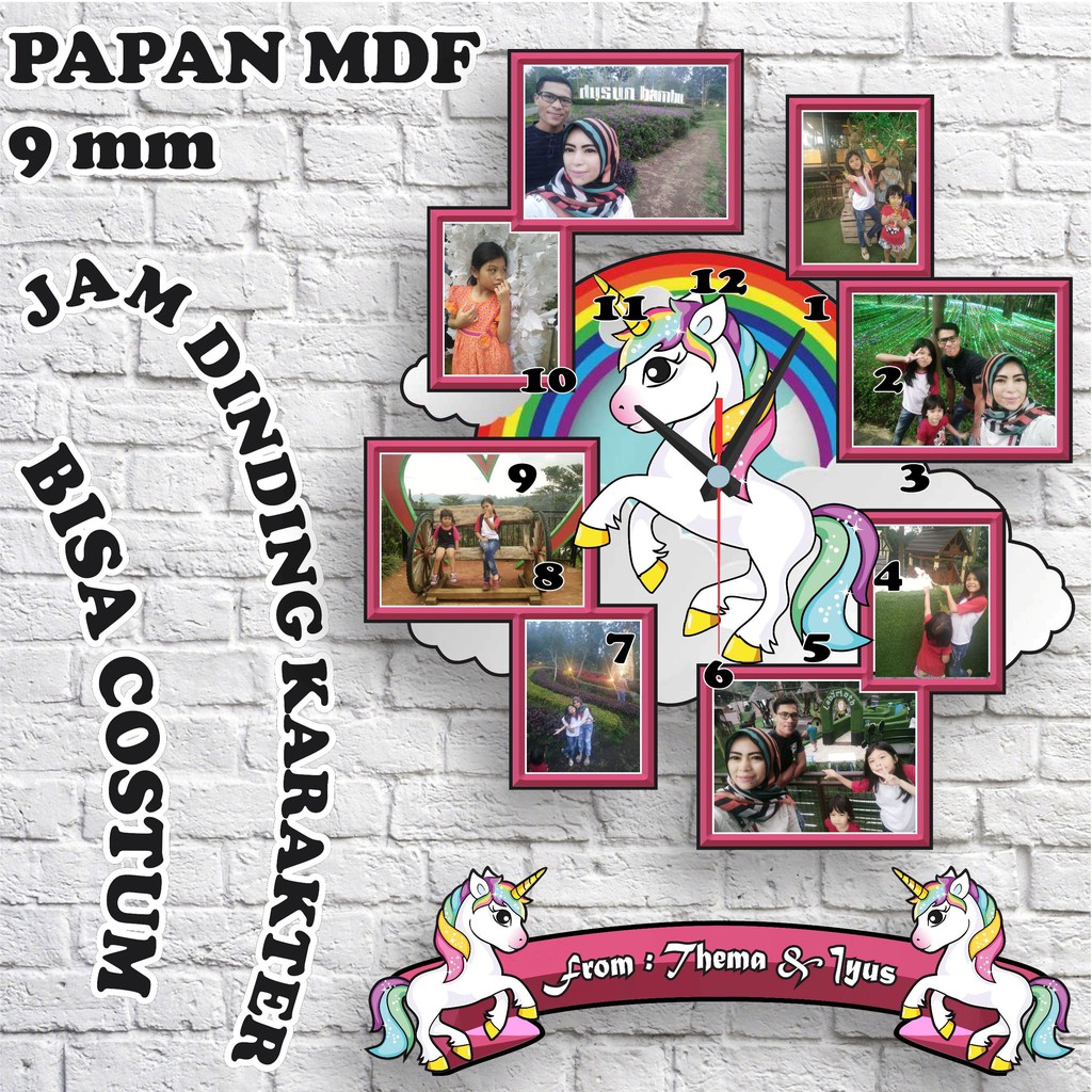 Jam Dinding Karakter Unicorn