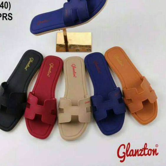 RO6 Glanzton - Sendal Flat Jelly - Sendal Selop Jelly  H Alice Impor TG23 - Warna Random _