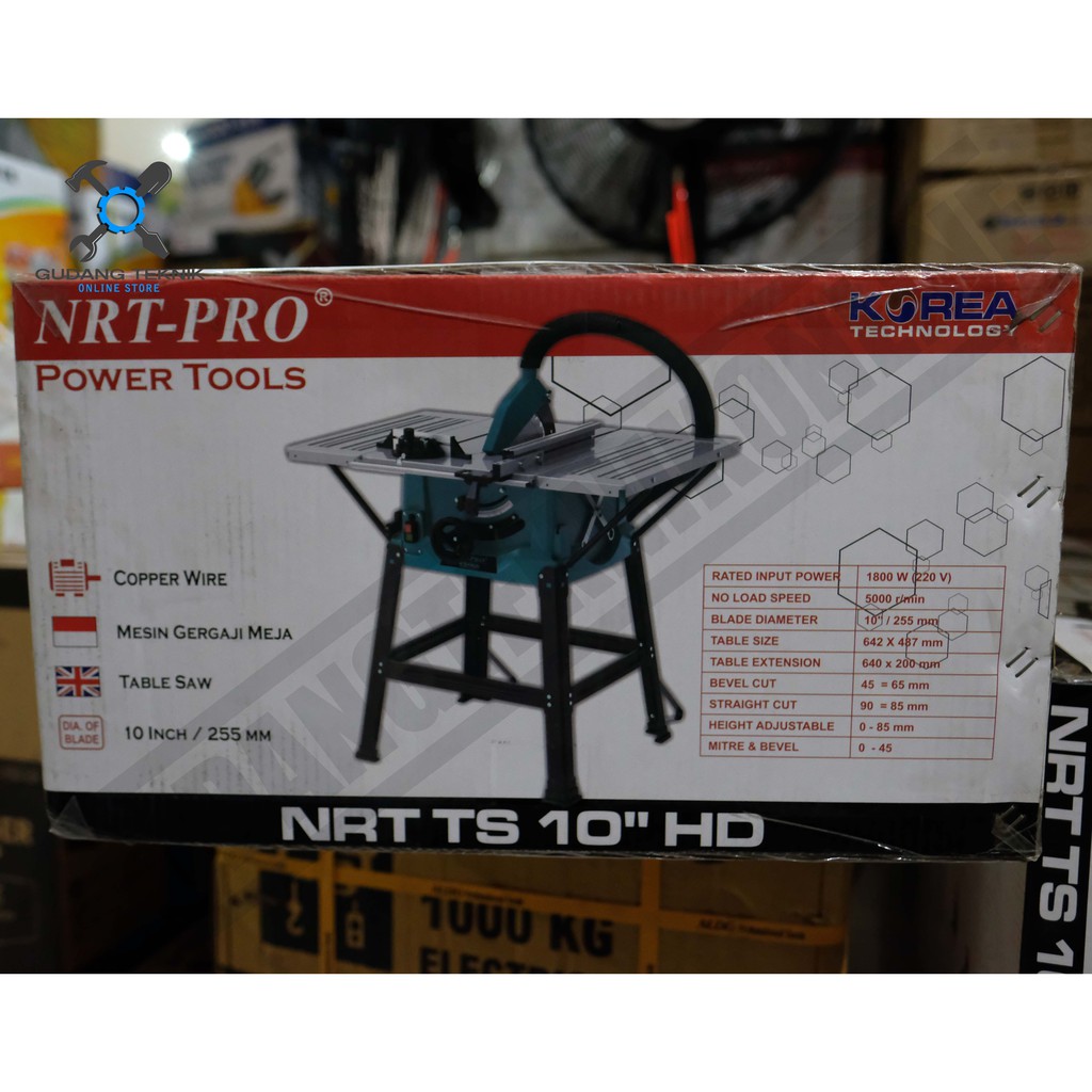 Table Saw NRT PRO TS 10 HD / Meja Potong Gergaji Kayu Circular NRT 10 inch